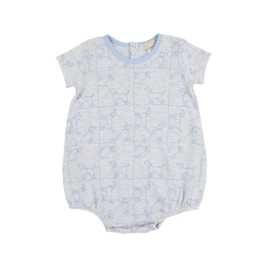 Short Sleeve Patton Play Bubble Pima - Puppy Puzzle/Beale Street Blue