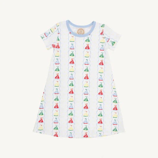 Short Sleeve Polly Play Dress - Set Sail with Beale Street Blue