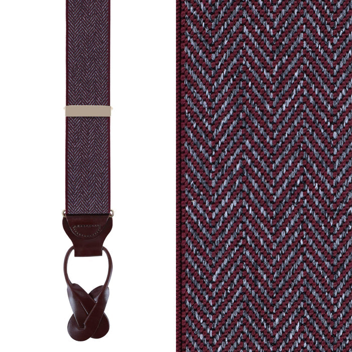 Silas Classic Herringbone Elastic Button End Braces