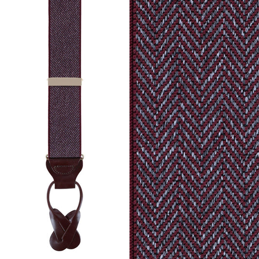 Silas Classic Herringbone Elastic Button End Braces