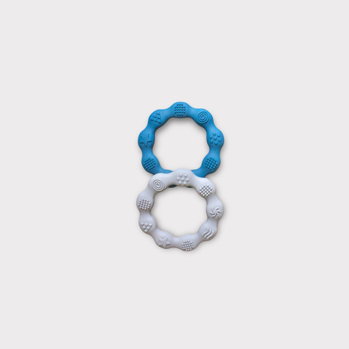Silicone Teethers – Safe & Soothing Baby Teething Toys - Blue & Gray image