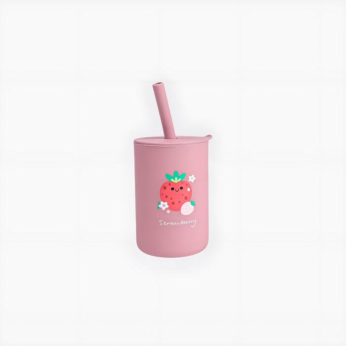 Silicone Training Fruit Cups (Pink) – Baby’s First Self-Feeding Cup image 0