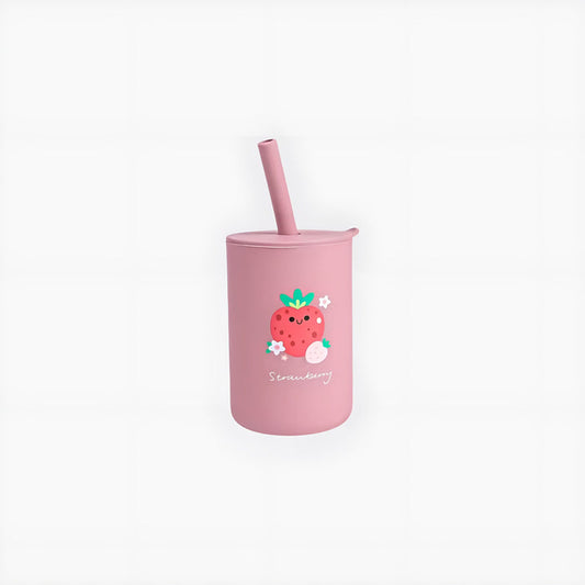 Silicone Training Fruit Cups (Pink) – Baby’s First Self-Feeding Cup image 0