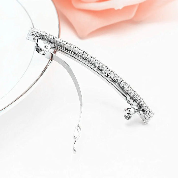 Simple Cubic Zirconia Bridal Hair Accessories Clip - The Wedding Garter