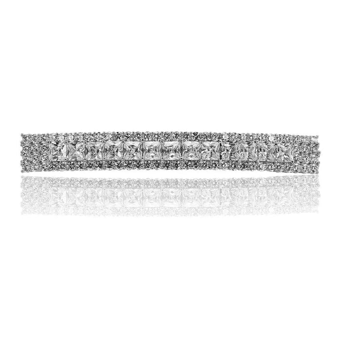 Simple Cubic Zirconia Bridal Hair Accessories Clip - The Wedding Garter