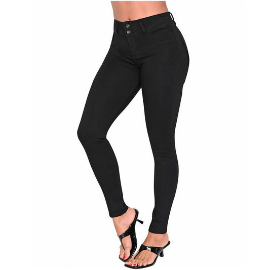 Skinny Butt Lifting Mid-Rise Jeans - Sculpting & Curve-Enhancing Fit