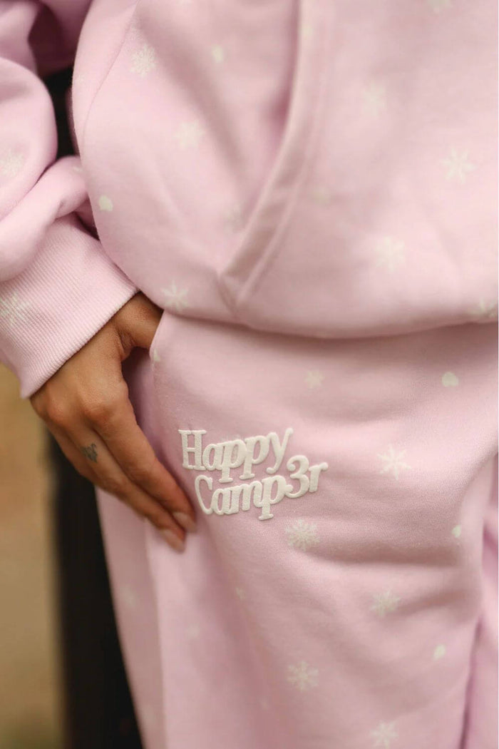 Happy Camp3r Snow Angel Sweatpants in Light Pink