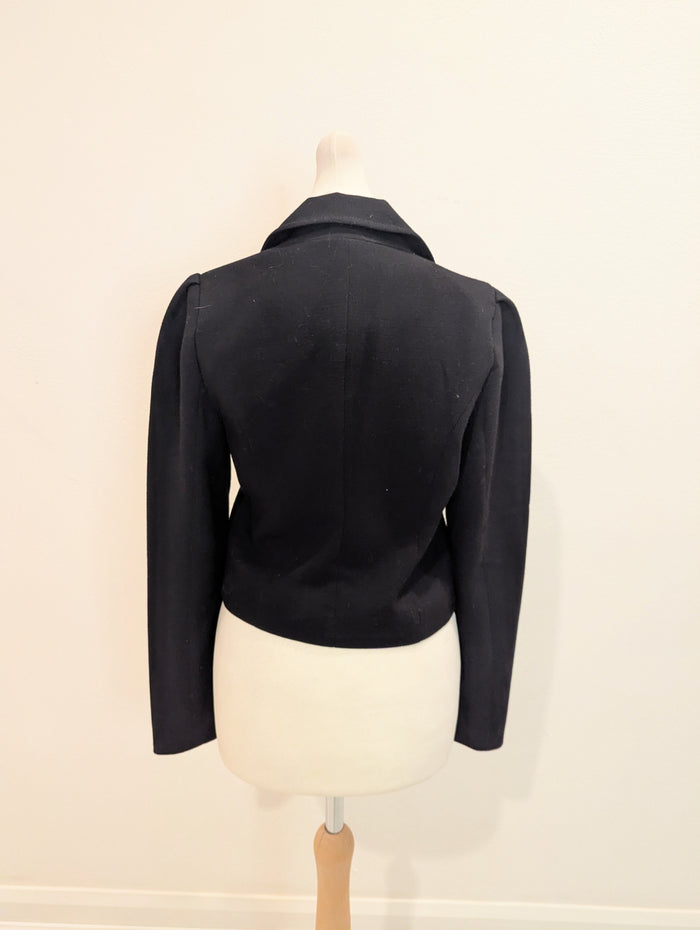 Soaked In Luxury Black Cropped Zip Jacket XS