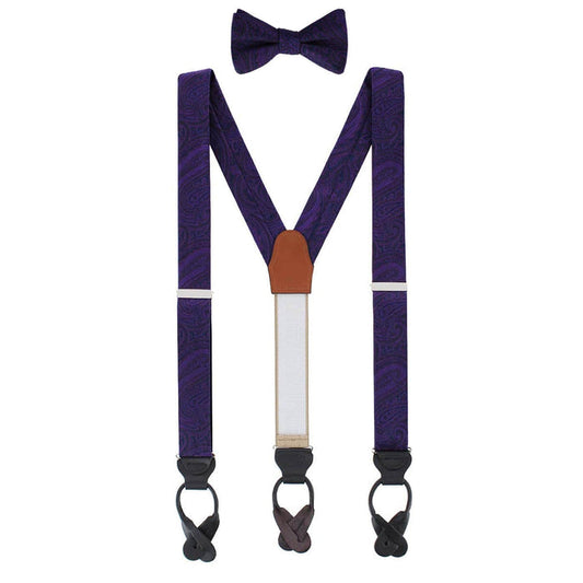 Sobee Paisley Silk Brace and Bow Tie Set
