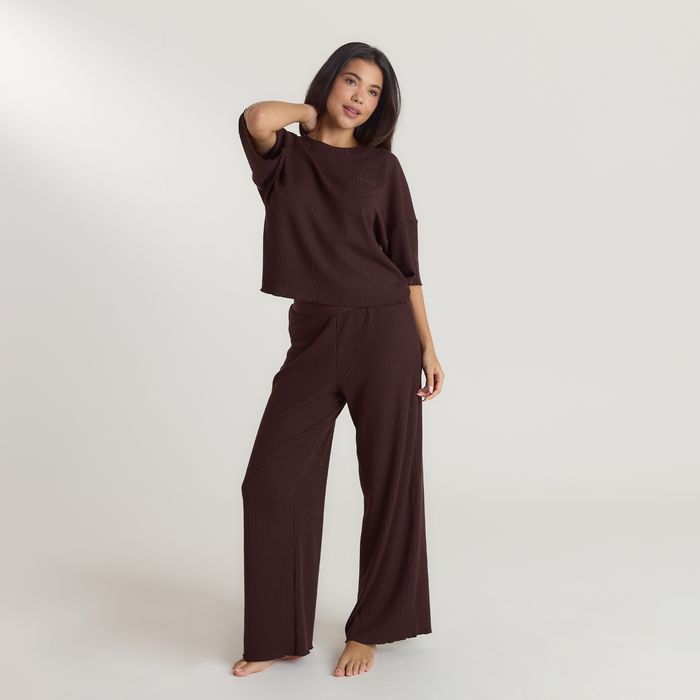 Soft Waffle Pyjama Bottoms - Dark Chocolate