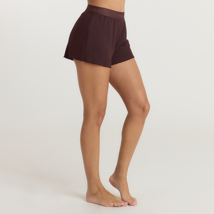 Soft Waffle Pyjama Shorts - Dark Chocolate