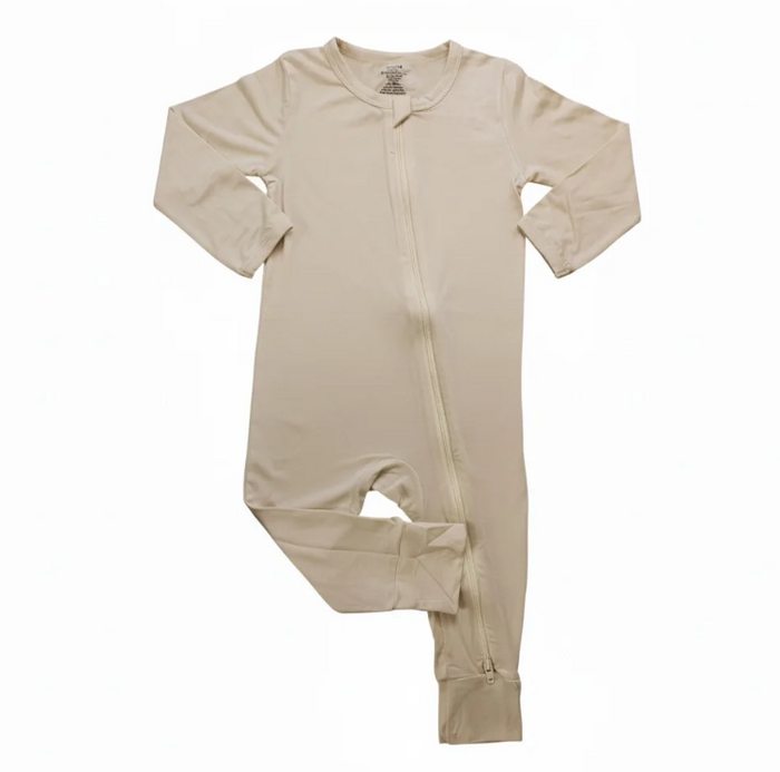 Solid Beige Bamboo Viscose Zip Up Sleeper image 1