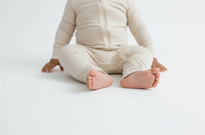 Solid Beige Bamboo Viscose Zip Up Sleeper image 2