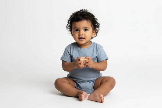 Solid Blue Bubble Bamboo Viscose Bodysuit image 0