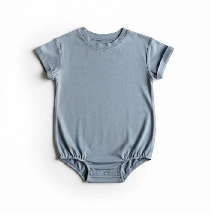 Solid Blue Bubble Bamboo Viscose Bodysuit image 2