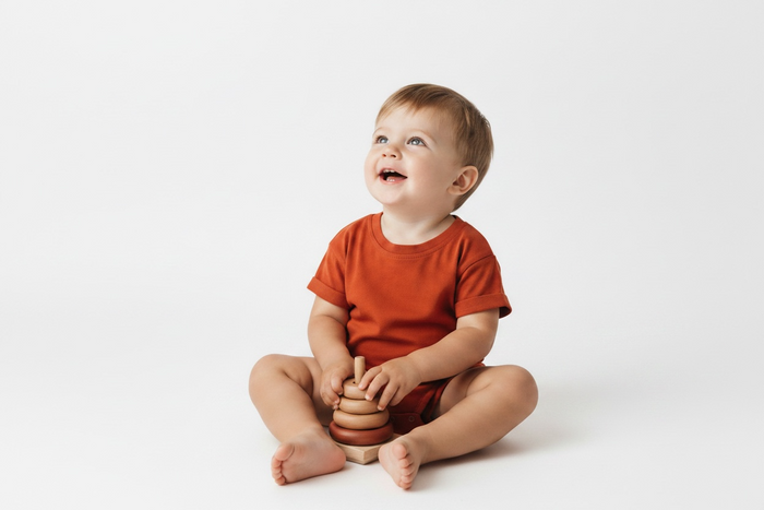 Solid Burnt Orange Bubble Bamboo Viscose Bodysuit
