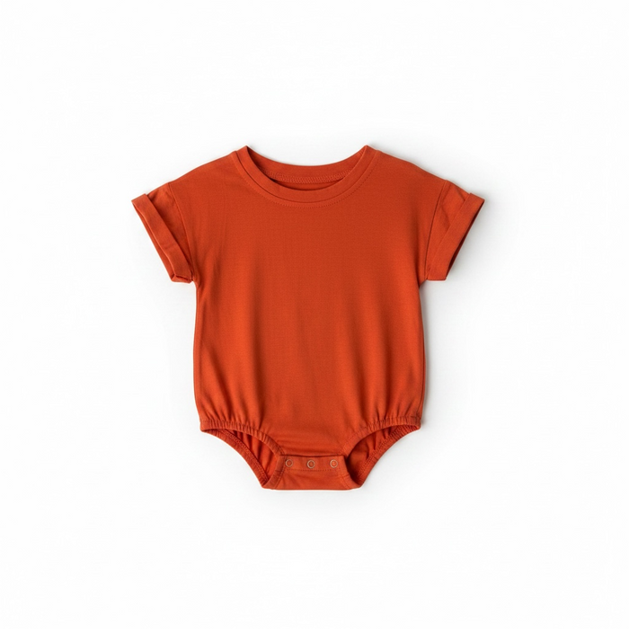 Solid Burnt Orange Bubble Bamboo Viscose Bodysuit