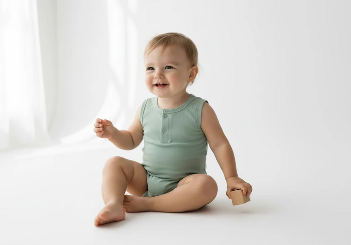 Solid Green Sleeveless Bamboo Viscose Bodysuit image 0