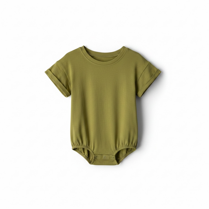 Solid Lemongrass Green Bubble Bamboo Viscose Bodysuit