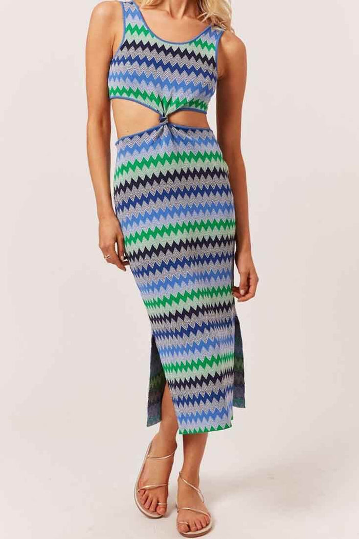 Solid & Striped Bailey Dress in Ombre Zig Zag Color: Blue Ombre Zig Zag Size: XS, S, M at Petticoat Lane  Greenwich, CT