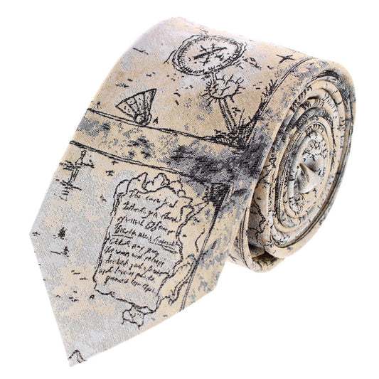 Sparrow's Bounty Treasure Map Silk Novelty Necktie