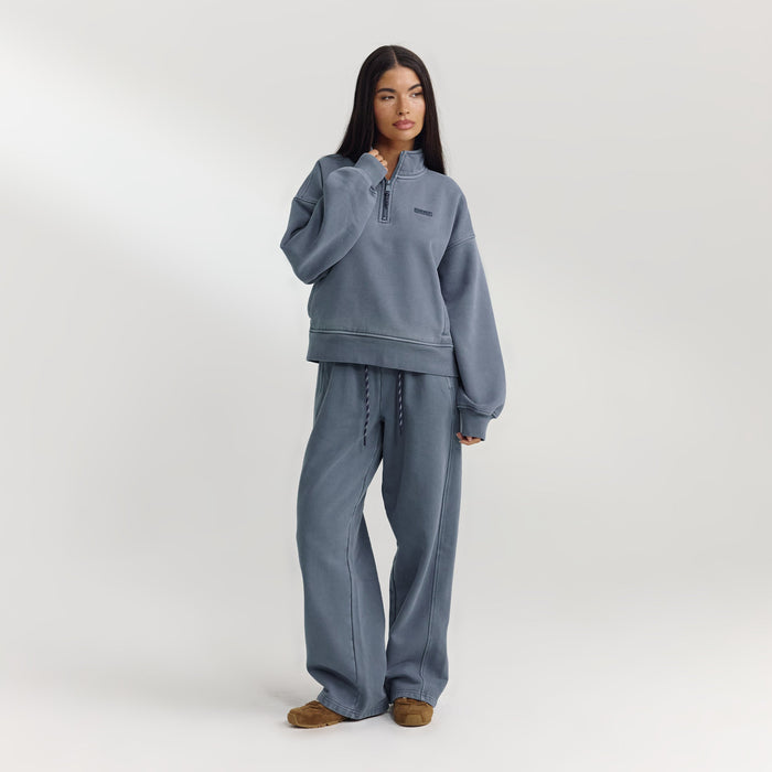 Straight-Leg Joggers - Washed Blue
