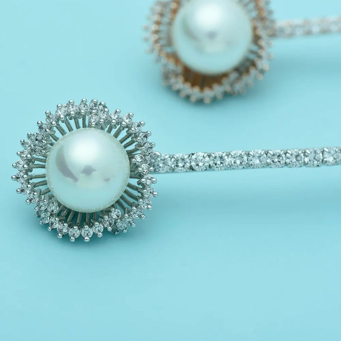 Stunning Pearl & Cubic Zirconia Hair Pin For Wedding (2 Colours) - The Wedding Garter