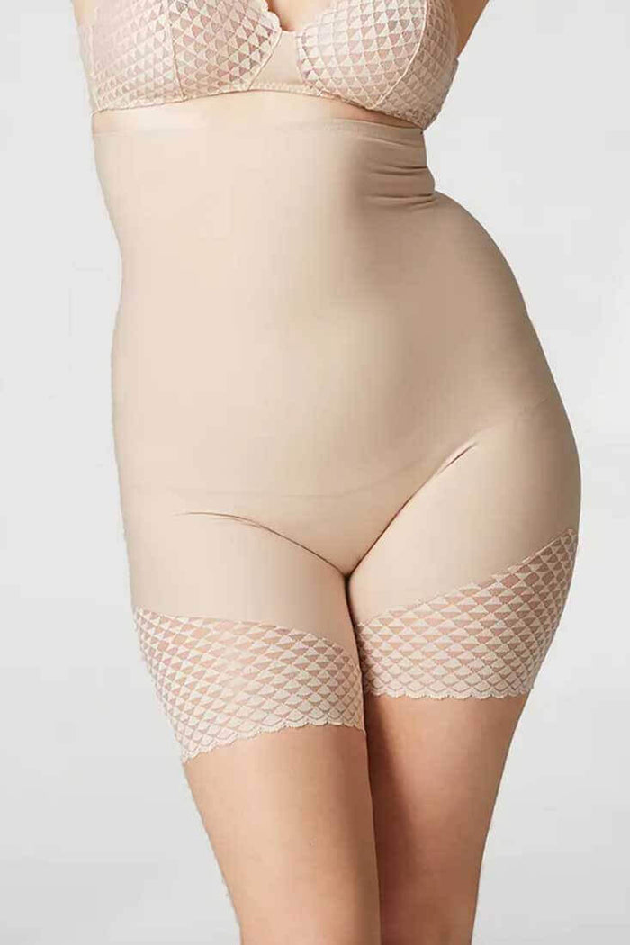 Simone Perele Subtile High Waist Shaper Shorts Color: Nude Size: XS at Petticoat Lane  Greenwich, CT