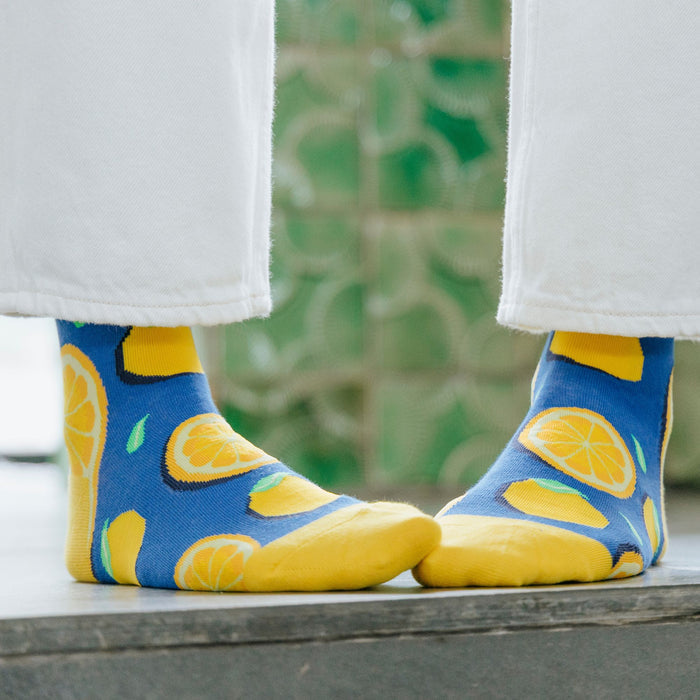 Summer Lemons Cotton Socks