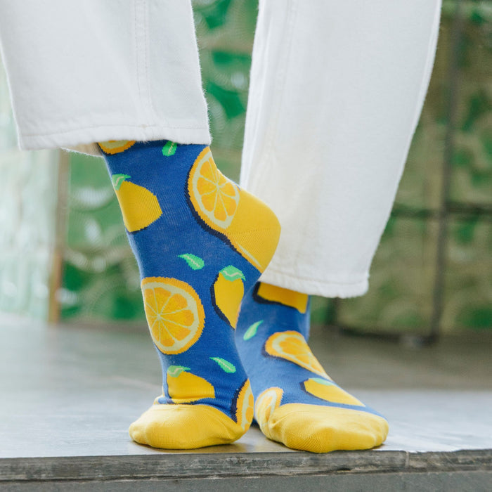 Summer Lemons Cotton Socks