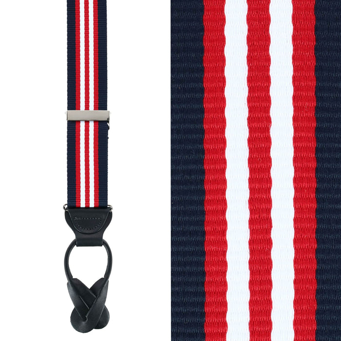 Sumner 35mm Grosgrain Weave Striped Button End Braces