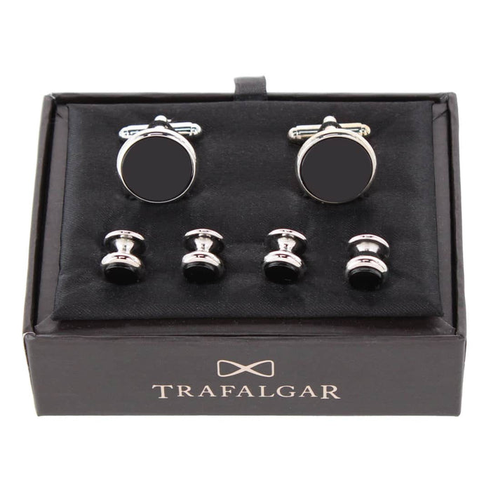 Rhodium and Genuine Onyx