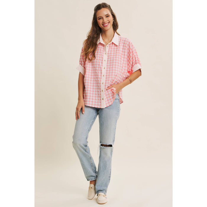 Sweet Heart Gingham Button Up Shirt