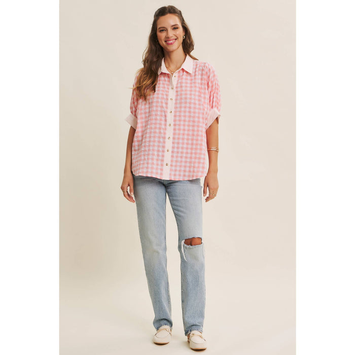 Sweet Heart Gingham Button Up Shirt