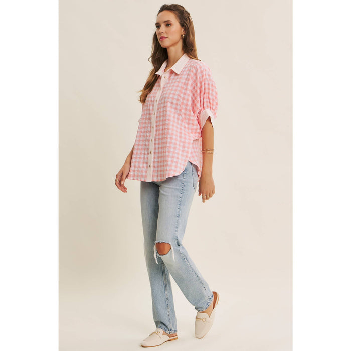 Sweet Heart Gingham Button Up Shirt