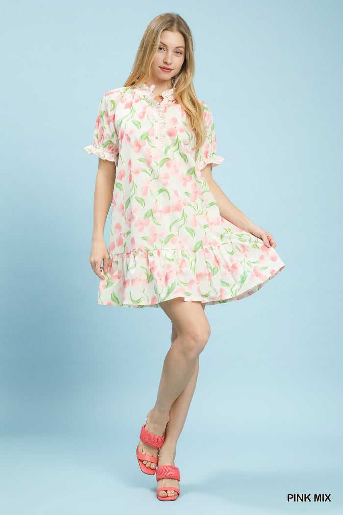 Sweet Sunday Floral Ruffle Dress