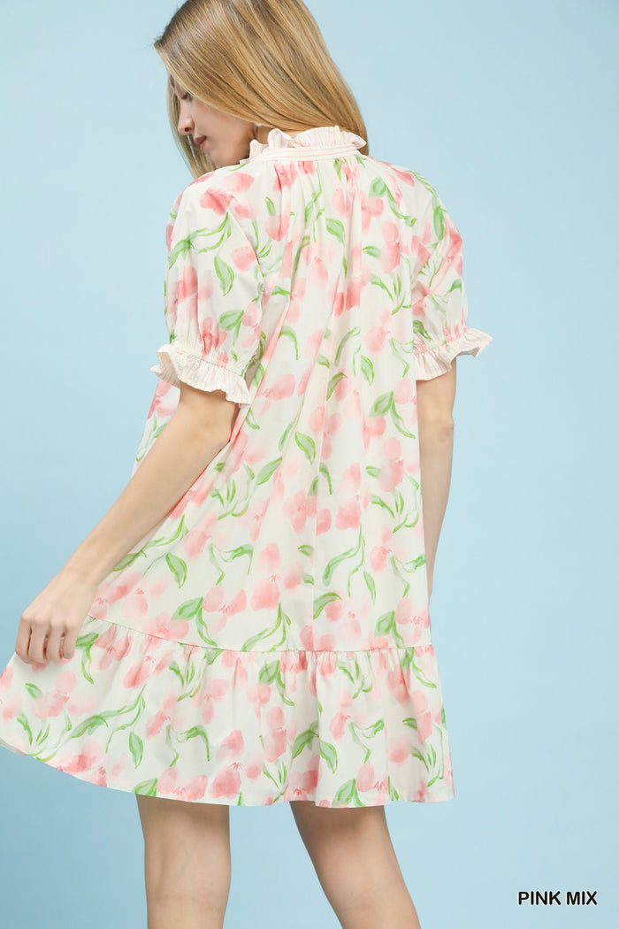 Sweet Sunday Floral Ruffle Dress