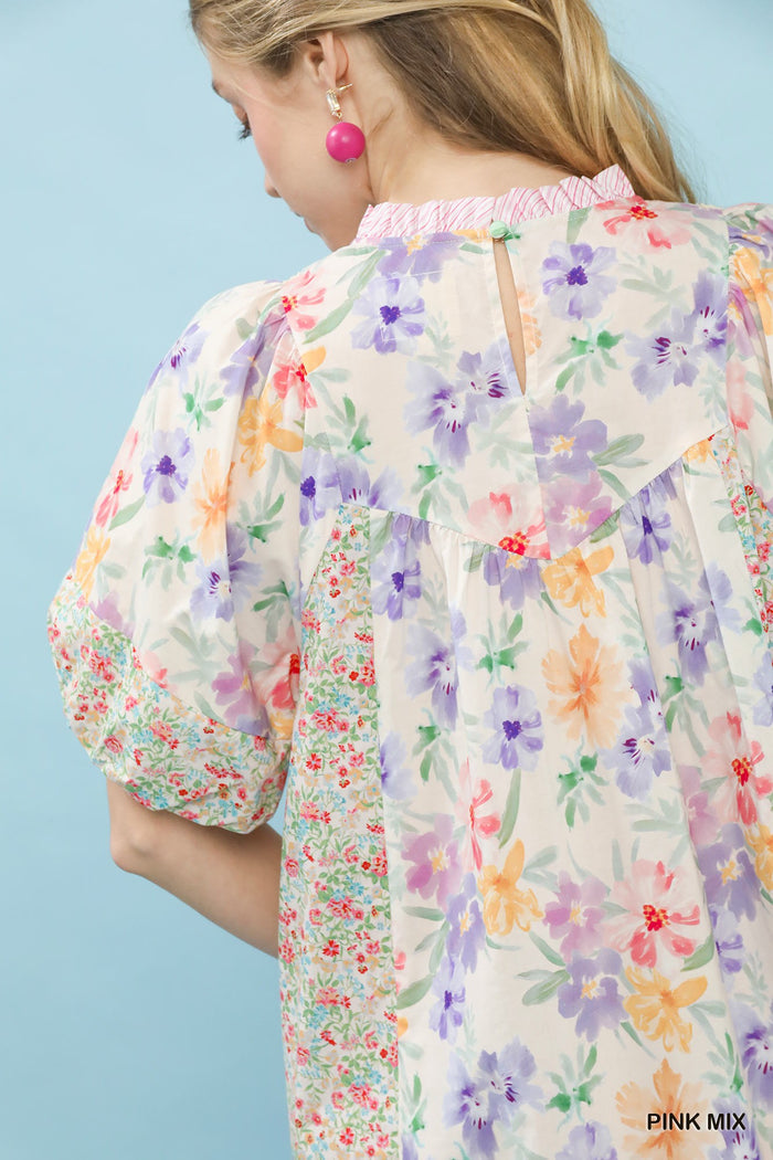 Take Me To Tea Midi Dress - Pink Mix