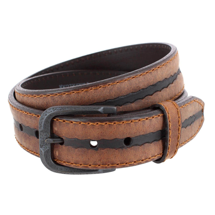 Tatanka 40mm Geniune Vintage Bison Contrast Stitch Jean Belt
