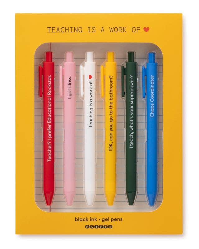 Teaching Is A Work Of Heart Gel Pen Set