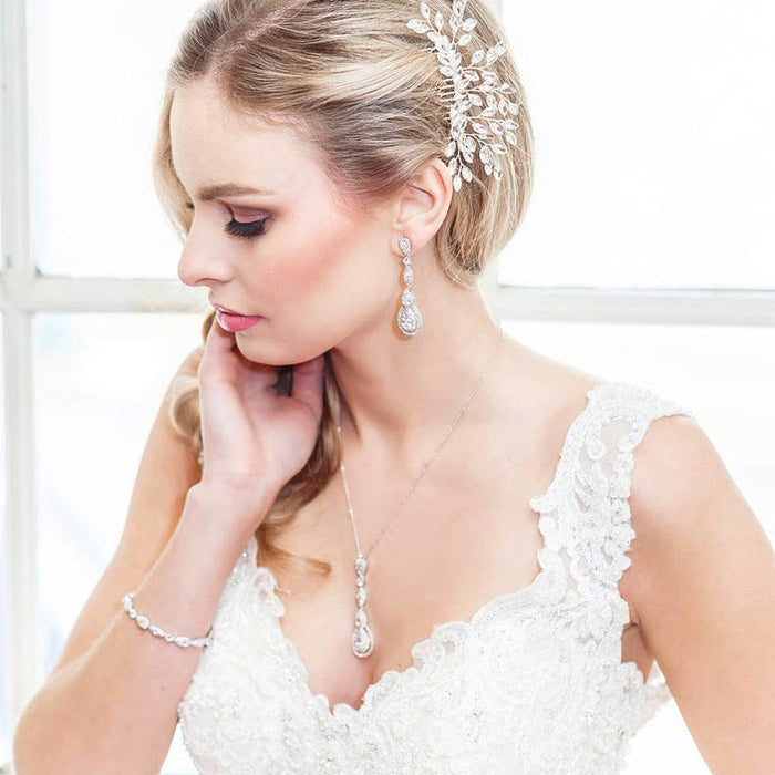 bridal earrings long drop