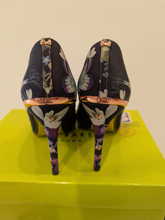 Ted Baker Navy Floral Heels 5