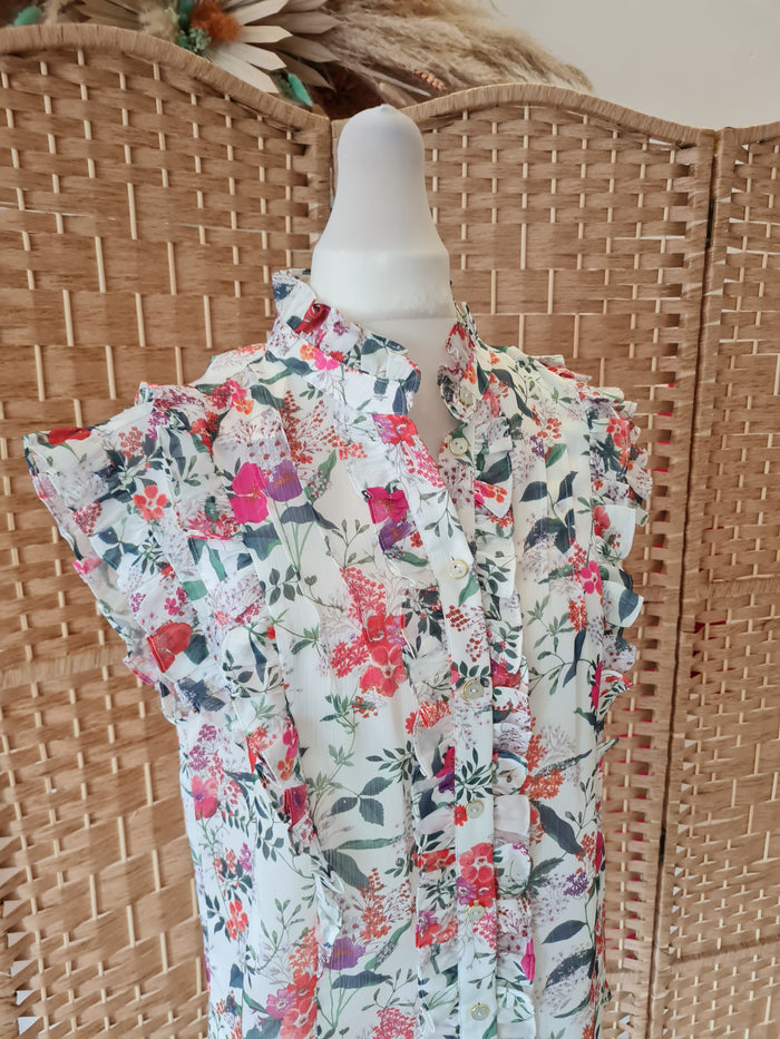 Ted Baker Ruffle floral Top 8