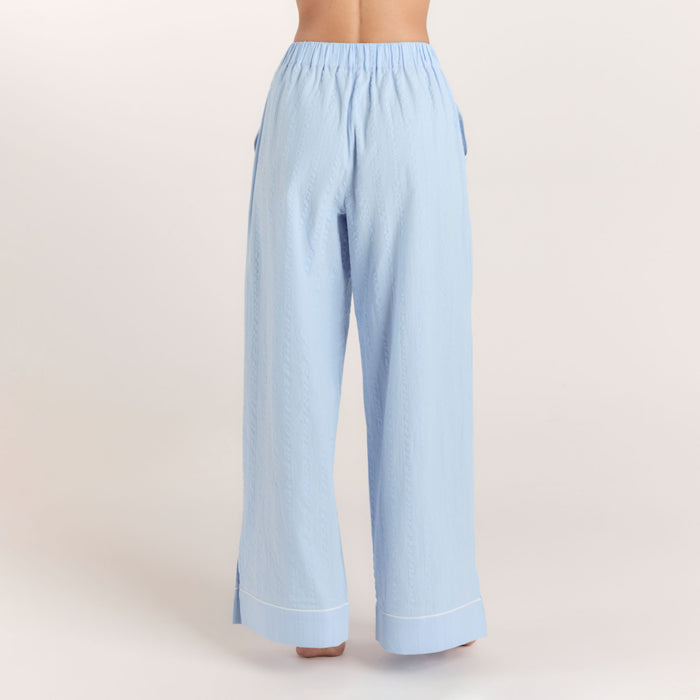 Textured Cotton Pyjama Bottoms - Blue