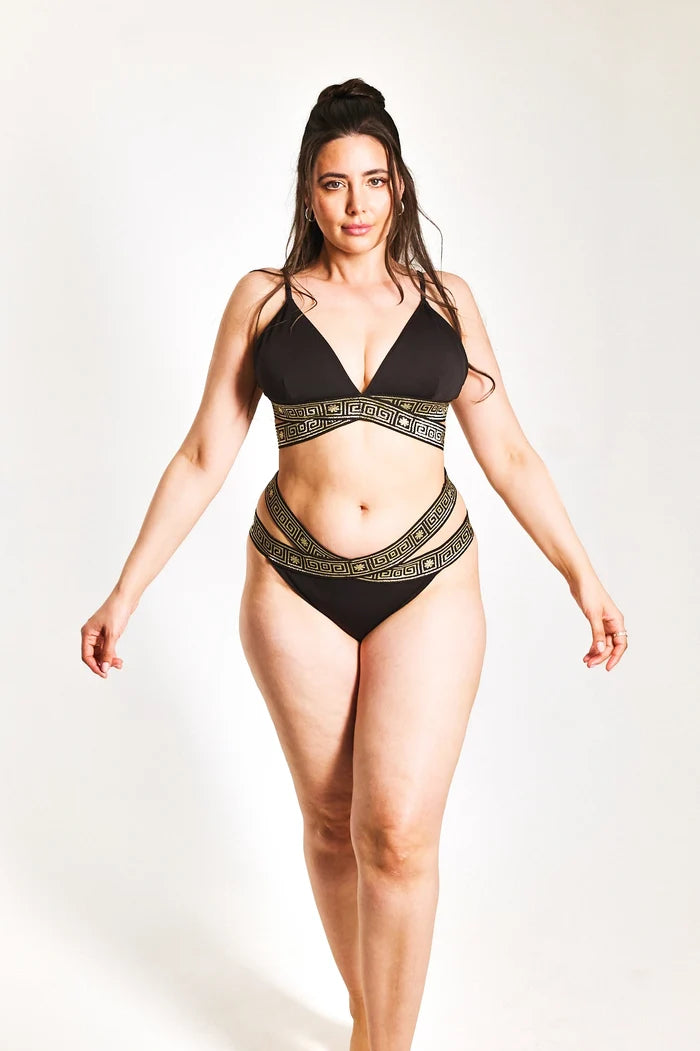 The Black Mosaic Sculpting Bikini Bottoms