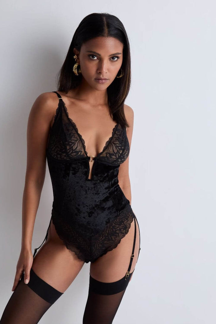 Aubade The Night Before Bodysuit in Black