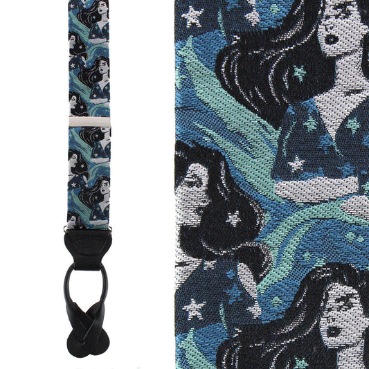 The Siren's Song Silk Novelty Button End Braces