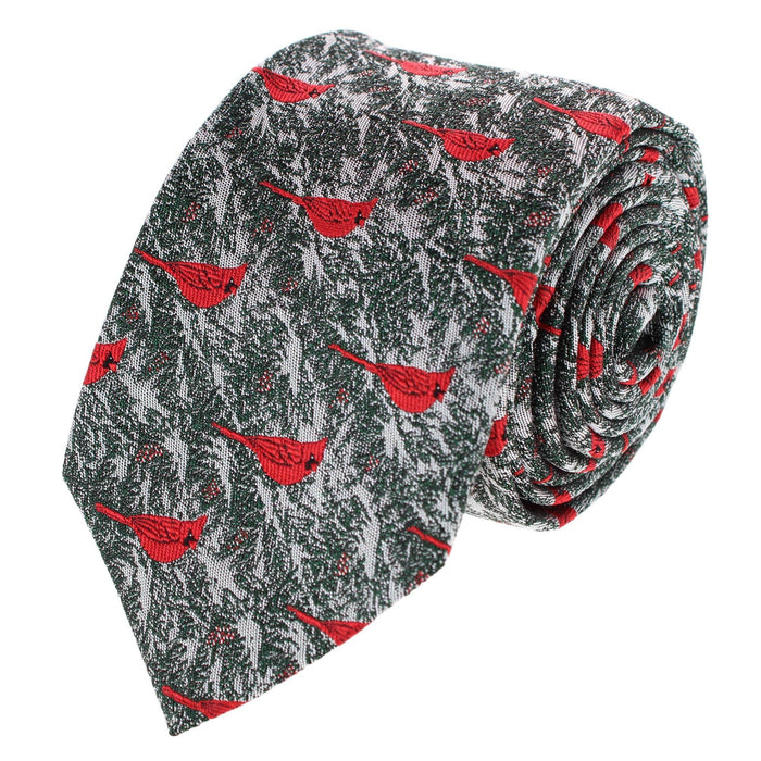 The Snowy Virginia Nightingale Silk Novelty Necktie