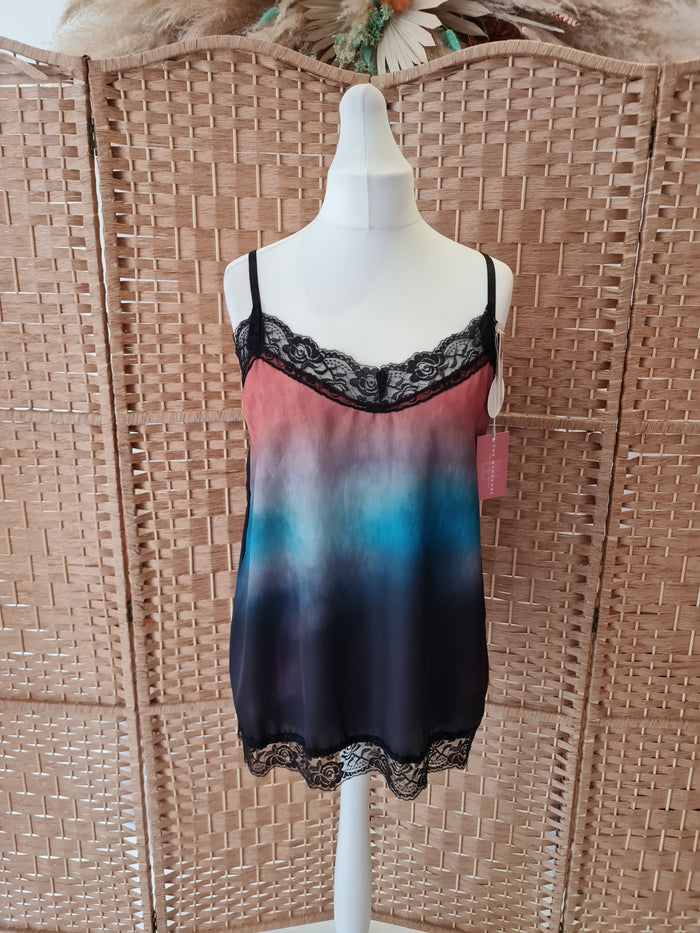 Tie dye lace cami