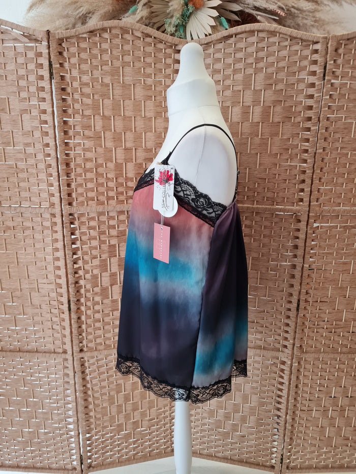 Tie dye lace cami